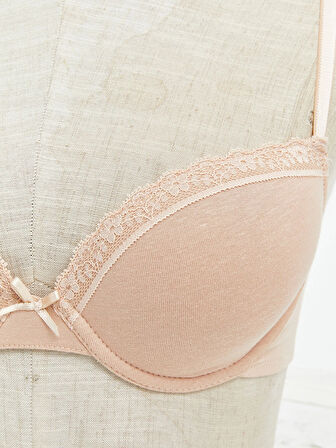 LCW DREAM Beyaz Balenli Dolgusuz Düz Tişört Sütyen 2'li Paket