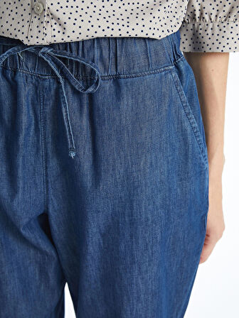 LCW Grace MAVİ Beli Lastikli Carrot Fit Kadın Jean Pantolon