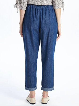 LCW Grace MAVİ Beli Lastikli Carrot Fit Kadın Jean Pantolon