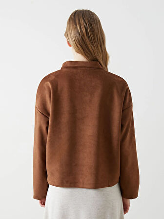Dik Yaka Düz Oversize Kadın Sweatshirt_W4DN15Z8-YC7_8684680624637_L