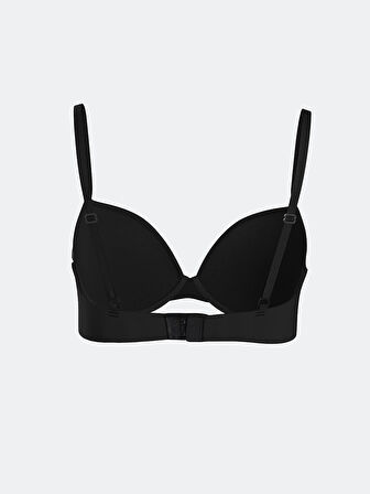 LCW DREAM Siyah Balenli Dolgusuz Düz Tişört Sütyen