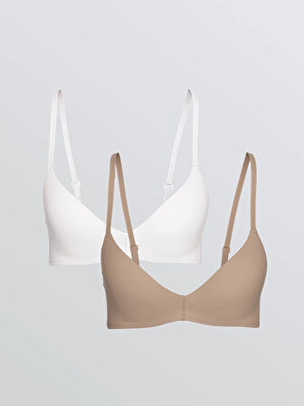 LCW DREAM Kahverengi Balensiz Dolgusuz Düz Sütyen 2'li Paket