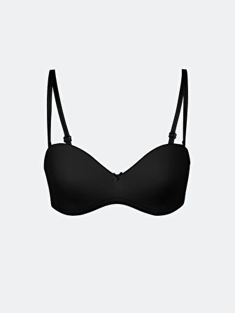 LCW DREAM Siyah Balenli Dolgusuz Düz Straplez Sütyen