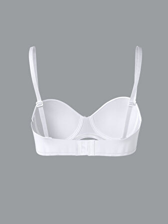 LCW DREAM Beyaz Balenli Dolgusuz Düz Straplez Sütyen