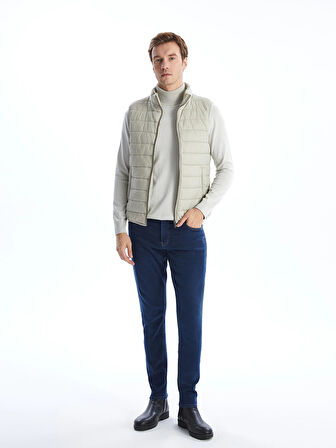 LCWAIKIKI Classic Bej Standart Kalıp Dik Yaka Erkek Şişme Yelek