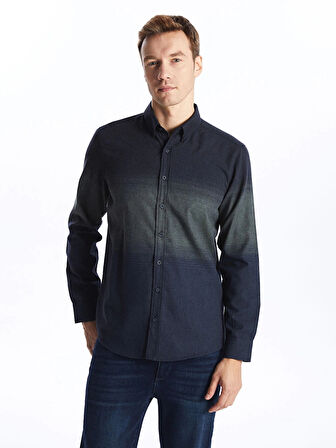 LCWAIKIKI Classic Lacivert Regular Fit Uzun Kollu Gabardin Erkek Gömlek