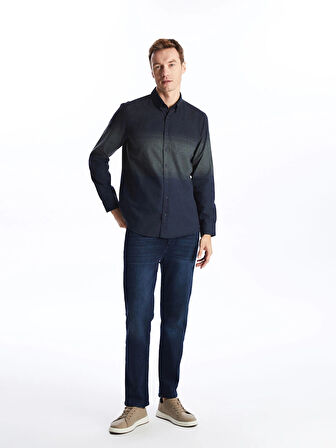 LCWAIKIKI Classic Lacivert Regular Fit Uzun Kollu Gabardin Erkek Gömlek