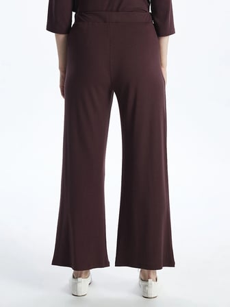 LCWAIKIKI Basic Mürdüm Beli Lastikli Geniş Paça Kadın Pantolon