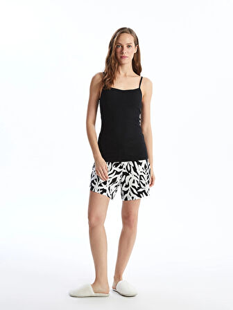 LCW DREAM Siyah Kalp Yaka Askılı Kadın Kuplu Atlet