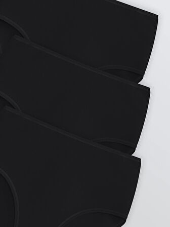 LCW DREAM Siyah Düz Klasik Külot 3'lü Paket