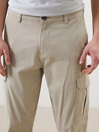 XSIDE Bej Standart Kalıp Gabardin Erkek Pantolon