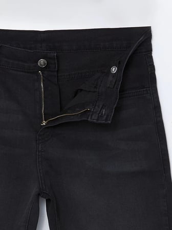 LCW Kids SİYAH Beli Ayarlanabilir Lastikli Erkek Çocuk Jean Pantolon