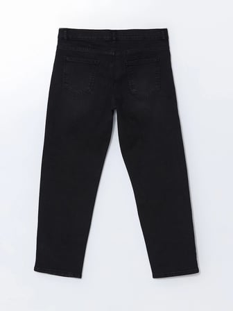 LCW Kids SİYAH Beli Ayarlanabilir Lastikli Erkek Çocuk Jean Pantolon
