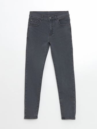 LCW Kids GRİ Beli Ayarlanabilir Lastikli Erkek Çocuk Jean Pantolon