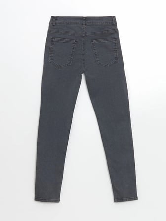 LCW Kids GRİ Beli Ayarlanabilir Lastikli Erkek Çocuk Jean Pantolon