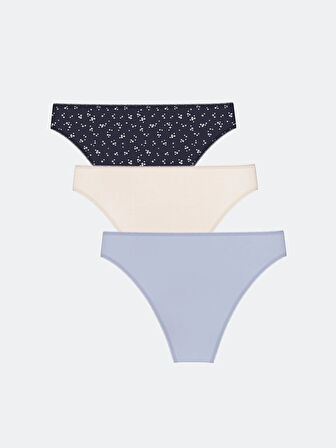 LCW DREAM Lacivert Desenli Brazilian Külot 3'lü Paket
