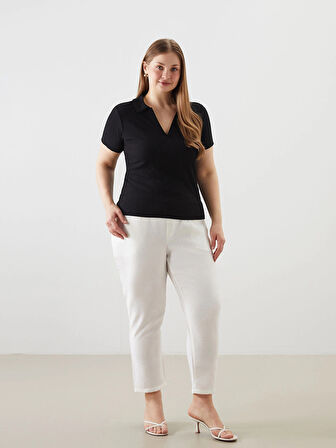 LCWAIKIKI Classic Siyah Polo Yaka Kadın Tişört