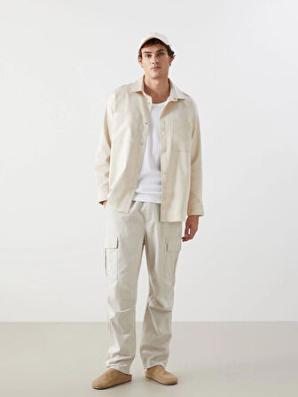 XSIDE Bej Rahat Kalıp Uzun Kollu Erkek Gömlek Ceket