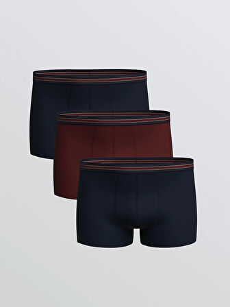 LC WAIKIKI Bordo Standart Kalıp Pamuklu Esnek Erkek Boxer 3'lü