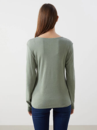 LCWAIKIKI Classic Yeşil Bisiklet Yaka Kadın Body