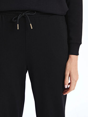 LCWAIKIKI Classic Siyah Beli Lastikli Kadın Jogger Eşofman Altı