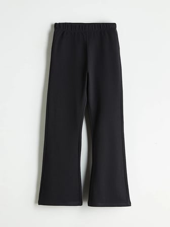 LCW Kids Siyah Beli Lastikli İspanyol Paça Kız Çocuk Tayt