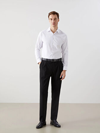 LCWAIKIKI Formal Beyaz Slim Fit Uzun Kollu Armürlü Erkek Gömlek