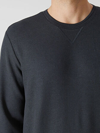 LCWAIKIKI Classic Antrasit Bisiklet Yaka Uzun Kollu Erkek Sweatshirt