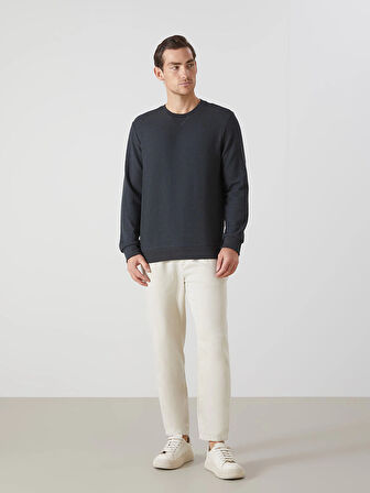 LCWAIKIKI Classic Antrasit Bisiklet Yaka Uzun Kollu Erkek Sweatshirt