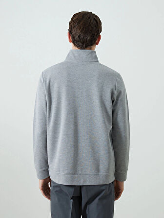 LCWAIKIKI Classic Gri Dik Yaka Erkek Sweatshirt