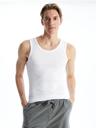 LC WAIKIKI Beyaz U Yaka Penye Erkek Atlet 2'li