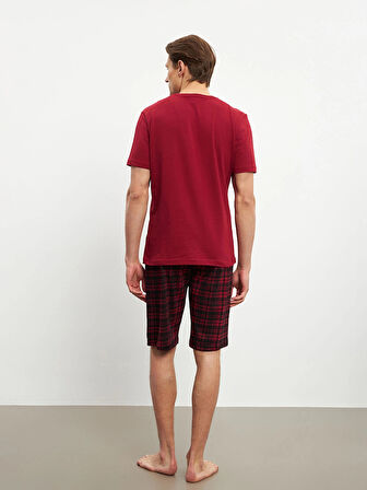 LC WAIKIKI Kirmizi Standart Kalıp Erkek Şortlu Pijama Takımı