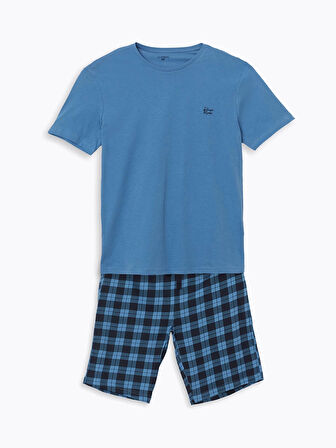 LC WAIKIKI Lacivert Standart Kalıp Erkek Şortlu Pijama Takımı