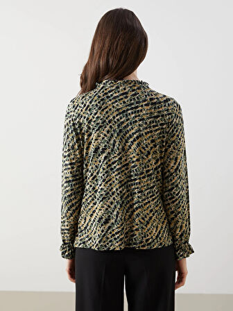 LCW Grace Karişik Bağlamalı Yaka Etnik Desenli Bluz
