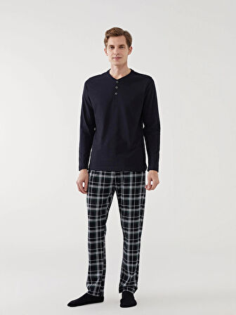 LC WAIKIKI LACİVERT Standart Kalıp Erkek Pijama Takımı