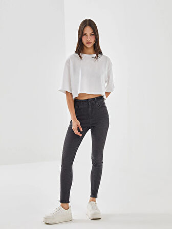 LCW Jeans GRİ Jüpiter Süper Skinny Fit Kadın Jean Pantolon