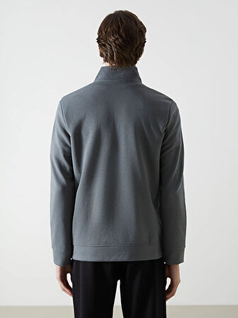 LCWAIKIKI Classic Gri Dik Yaka Erkek Sweatshirt