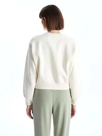 Bisiklet Yaka Baskılı Oversize Kadın Kalın Sweatshirt_W4KY44Z8-J0E_8684681035647_M - L