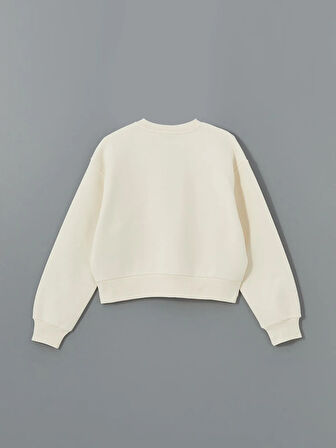 Bisiklet Yaka Baskılı Oversize Kadın Kalın Sweatshirt_W4KY44Z8-J0E_8684681035647_M - L