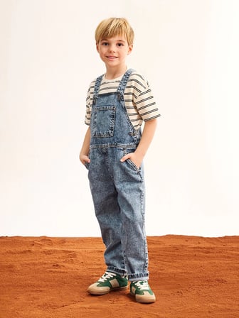 LCW Kids İNDİGO Kare Erkek Çocuk Jean Salopet