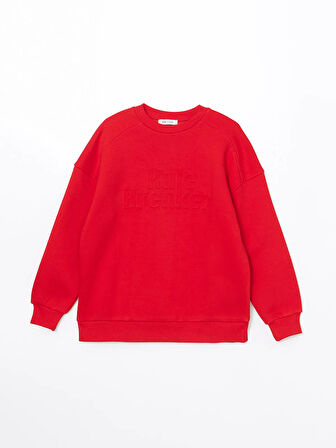 Bisiklet Yaka Baskılı Oversize Kadın Kalın Sweatshirt_W4KY55Z8-HMW_8684681037283_2XL
