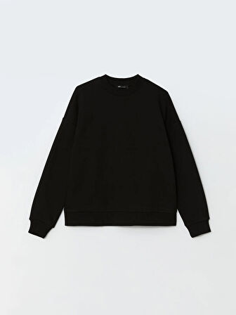 Bisiklet Yaka Oversize Kadın Kalın Sweatshirt_W4KY61Z8-CVL_8684681037368_M