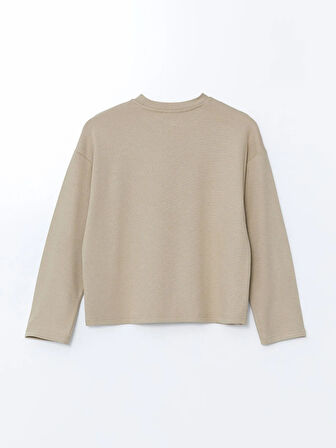 Bisiklet Yaka Düz Oversize Kadın Sweatshirt_W4KF05Z8-GHR_8684681039331_M