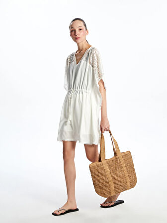 LCW ACCESSORIES Kahverengi Hasır Kadın Plaj Çantası