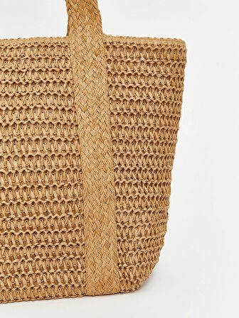 LCW ACCESSORIES Kahverengi Hasır Kadın Plaj Çantası