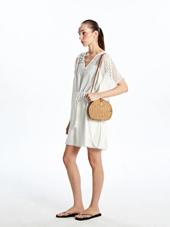 LCW ACCESSORIES Kahverengi Kadın Hasır Omuz Çantası