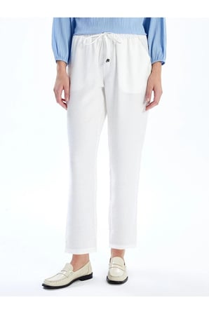 LCWAIKIKI Classic Beli Lastikli Loose Fit Kadın Pantolon