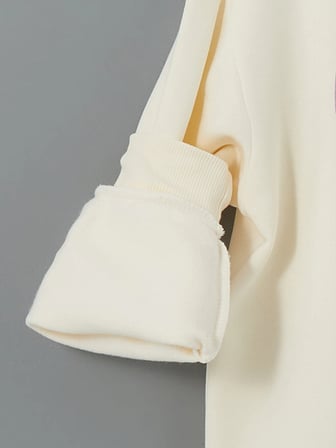 LCW Kids Ekru Bisiklet Yaka Kız Çocuk Kalın Sweatshirt