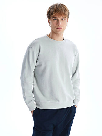 XSIDE Gri Bisiklet Yaka Uzun Kollu Erkek Sweatshirt
