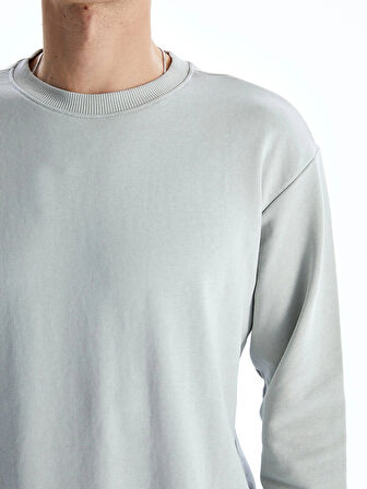 XSIDE Gri Bisiklet Yaka Uzun Kollu Erkek Sweatshirt